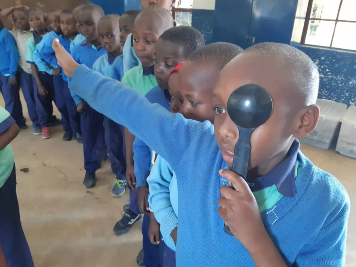 boy getting eye exam
